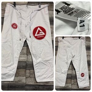 Gracie Barra Equipe Edition BJJ Gi Pants A1 White Adult Jiu Jitsu (Inseam 25)